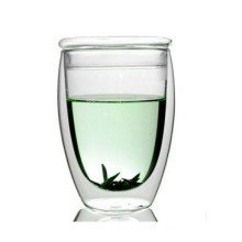 Egg-Shaped 350ml Glass Tea Cup with Lid (XLSC-001G 350ml)